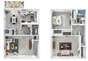 The-Kendall_2x1-5 The Kendall 1,250 square foot 2x1.5 floor plan at The Madison Franklin Apartments